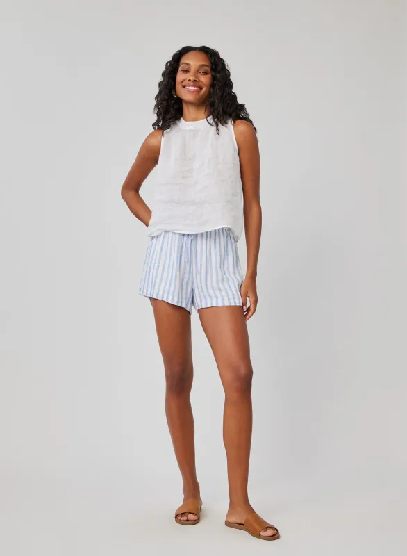 Contrast Tie Flowy Short - Blue Sky Stripe sold by Bella Dahl