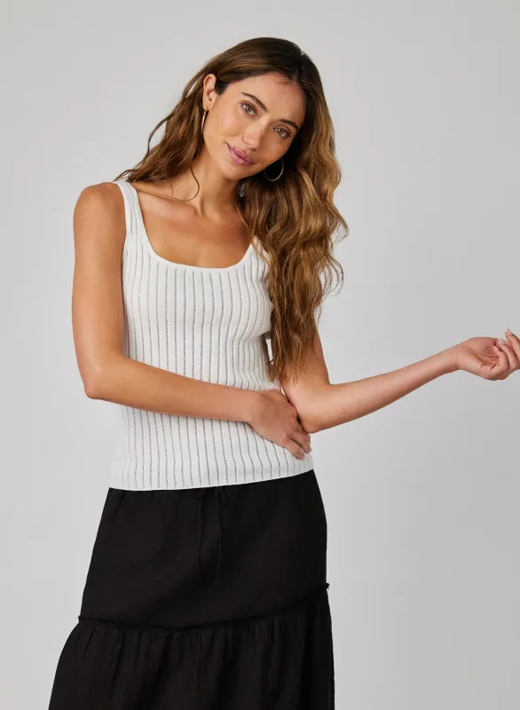 Open Knit Tank - White sold by Bella Dahl