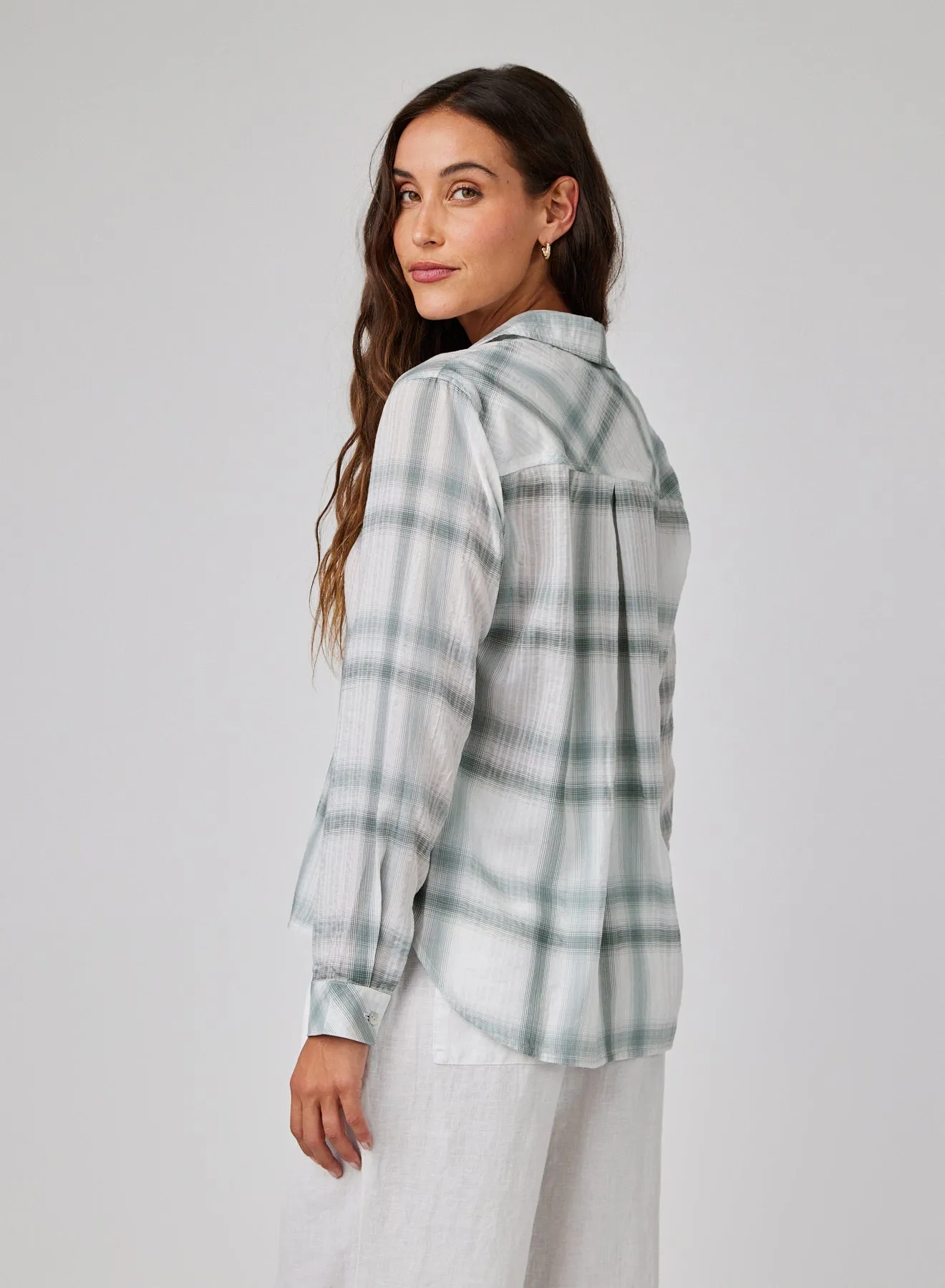 Clean Shirt - Sage Shadow Plaid sold by Bella Dahl product image thumbnail 3