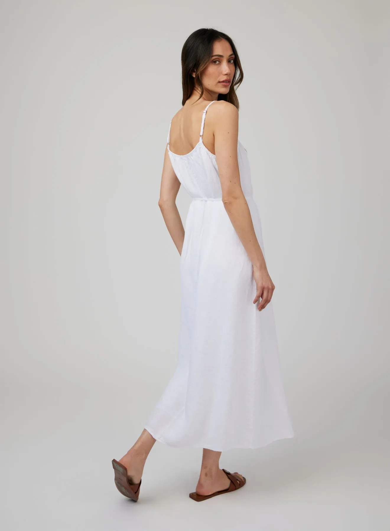 Linen Shirred Maxi Dress - White sold by Bella Dahl product image thumbnail 2