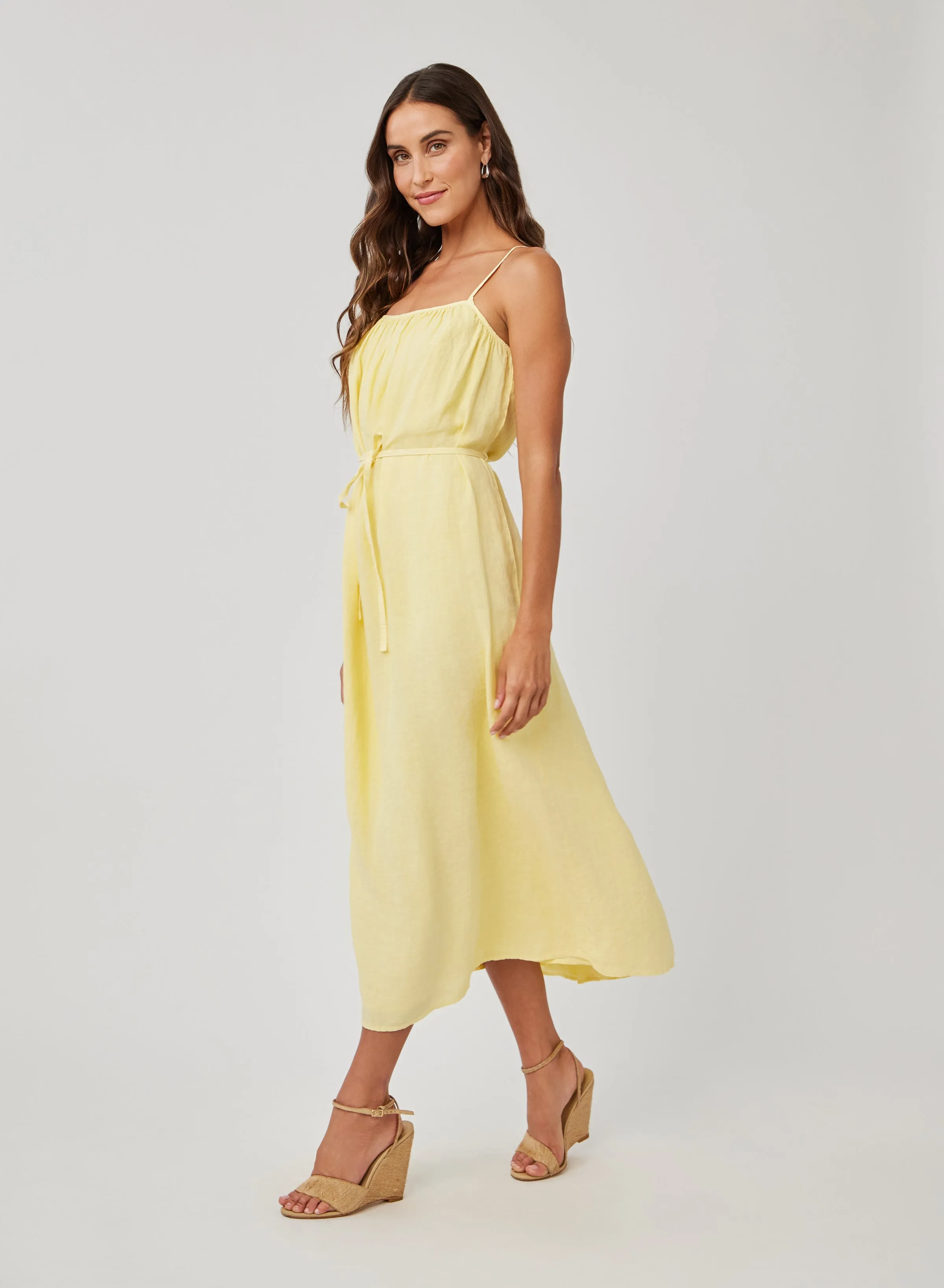 Linen Shirred Maxi Dress - Dahlia Yellow sold by Bella Dahl product image thumbnail 3