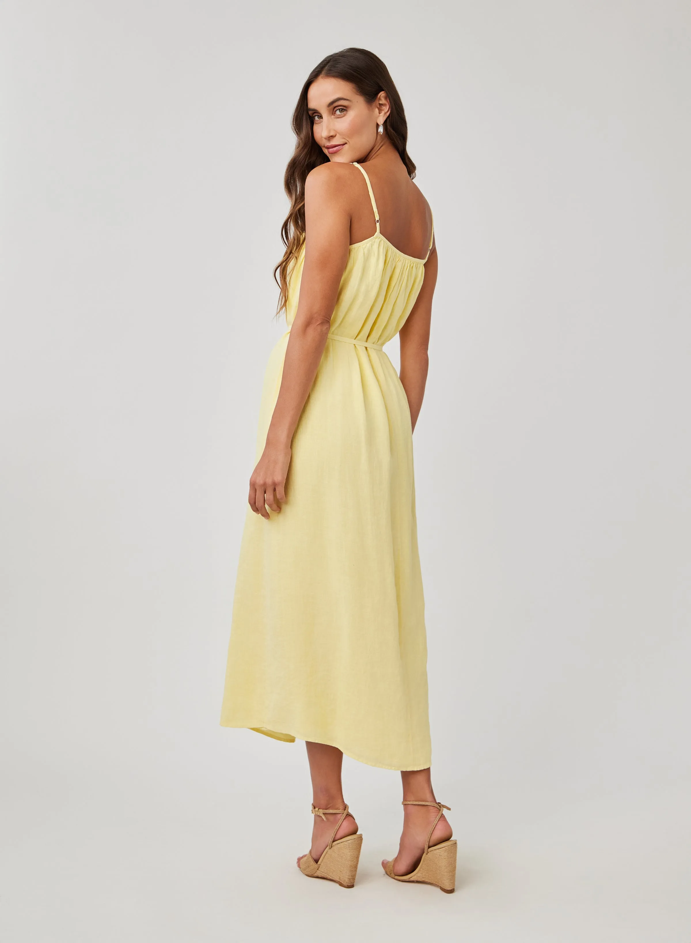 Linen Shirred Maxi Dress - Dahlia Yellow sold by Bella Dahl product image thumbnail 2