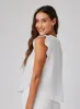 Linen Ruffle Sleeve Top - White sold by Bella Dahl