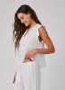 Linen Ruffle Sleeve Top - White sold by Bella Dahl