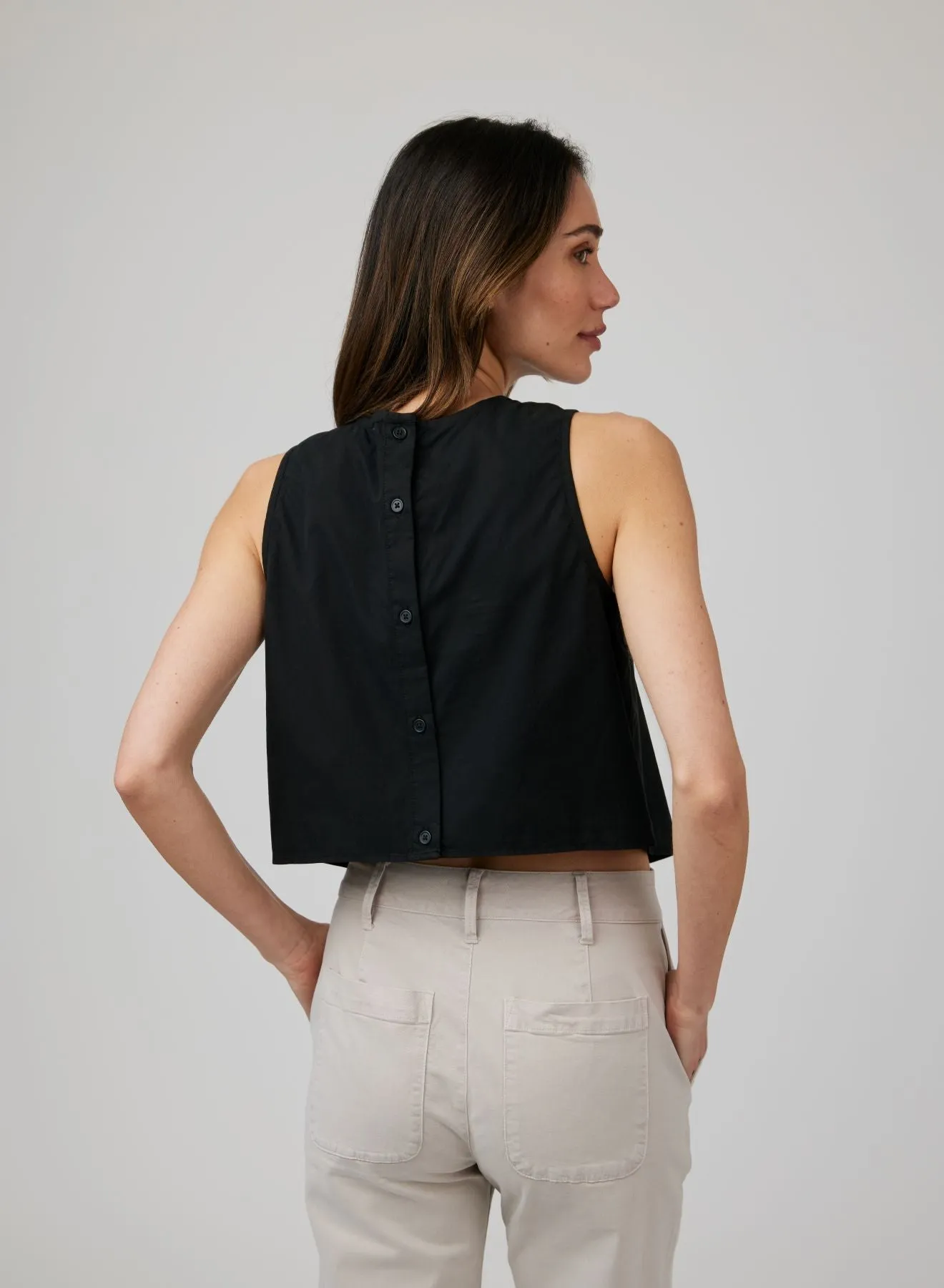 Sleeveless Button Back Top - Black sold by Bella Dahl product image thumbnail 2