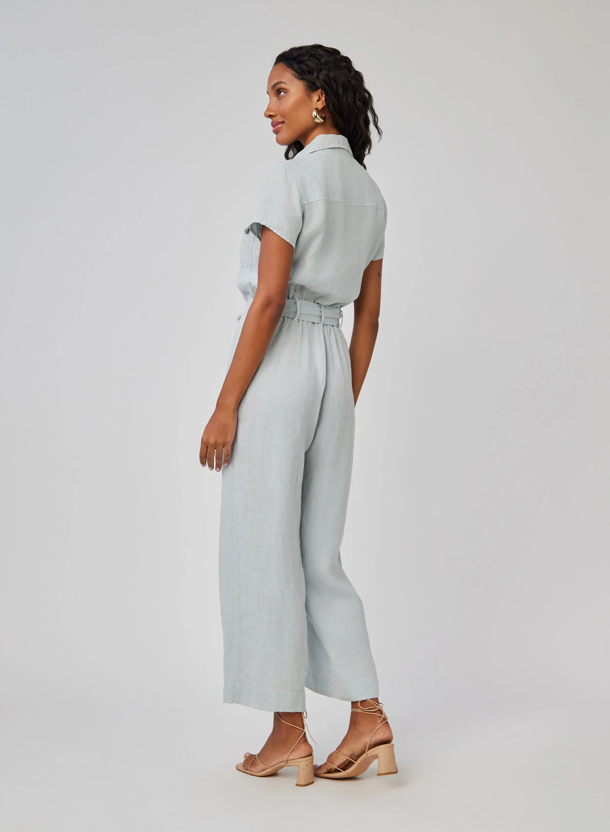 Linen Seamed Jumpsuit - Muted Sage sold by Bella Dahl product image thumbnail 3