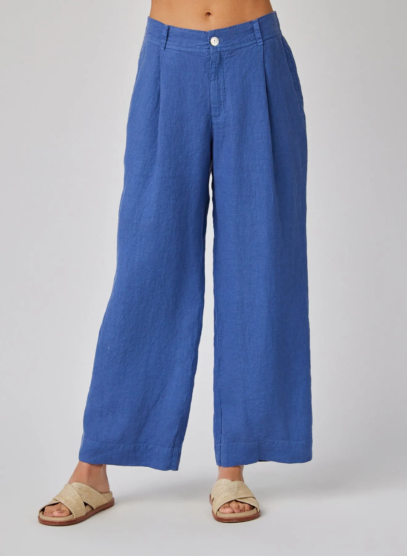 Linen Pleated Wide Leg Ankle Pant - Antique Indigo sold by Bella Dahl product image thumbnail 2