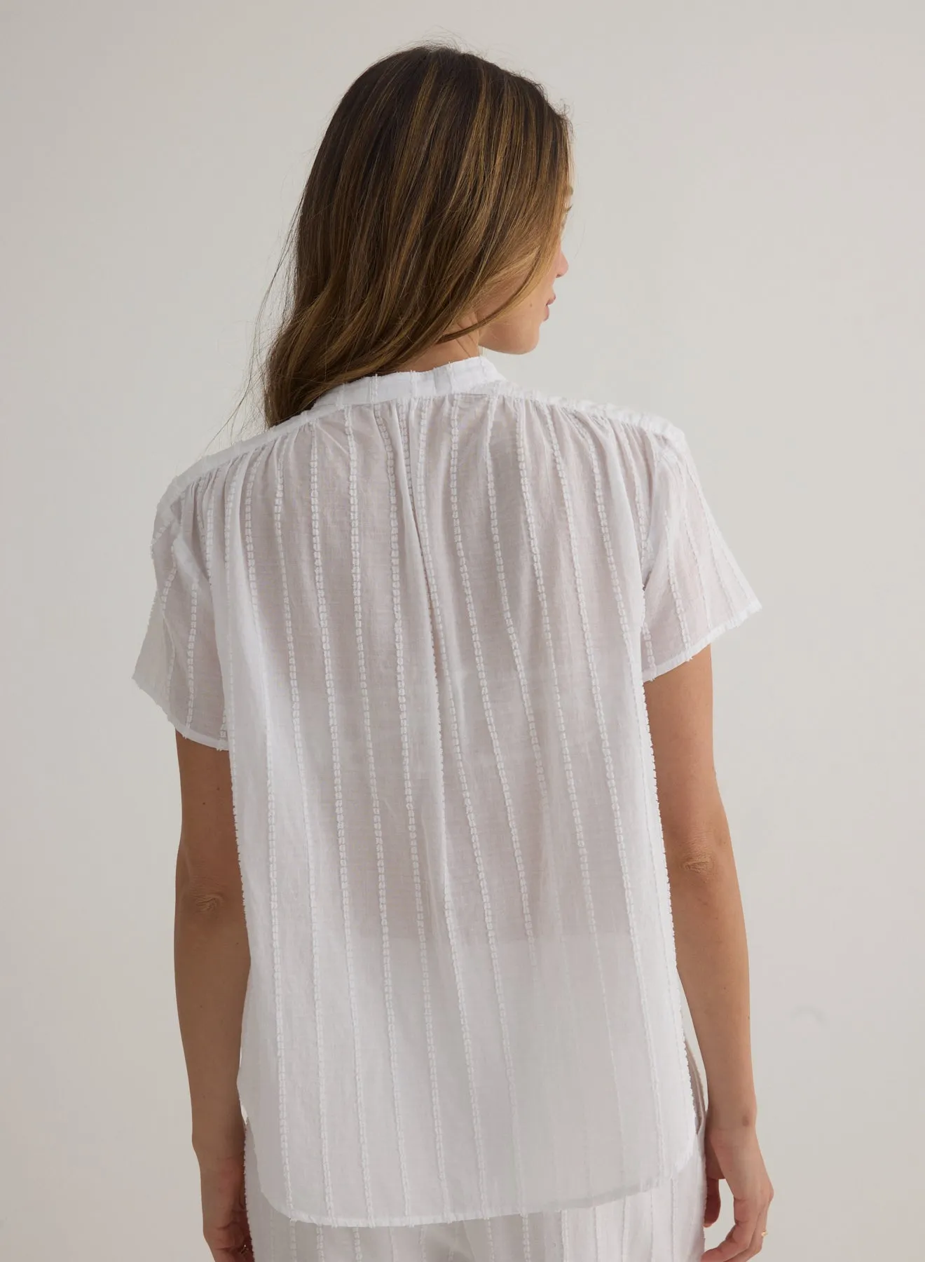 Short Sleeve Shirred Top - White sold by Bella Dahl product image thumbnail 3