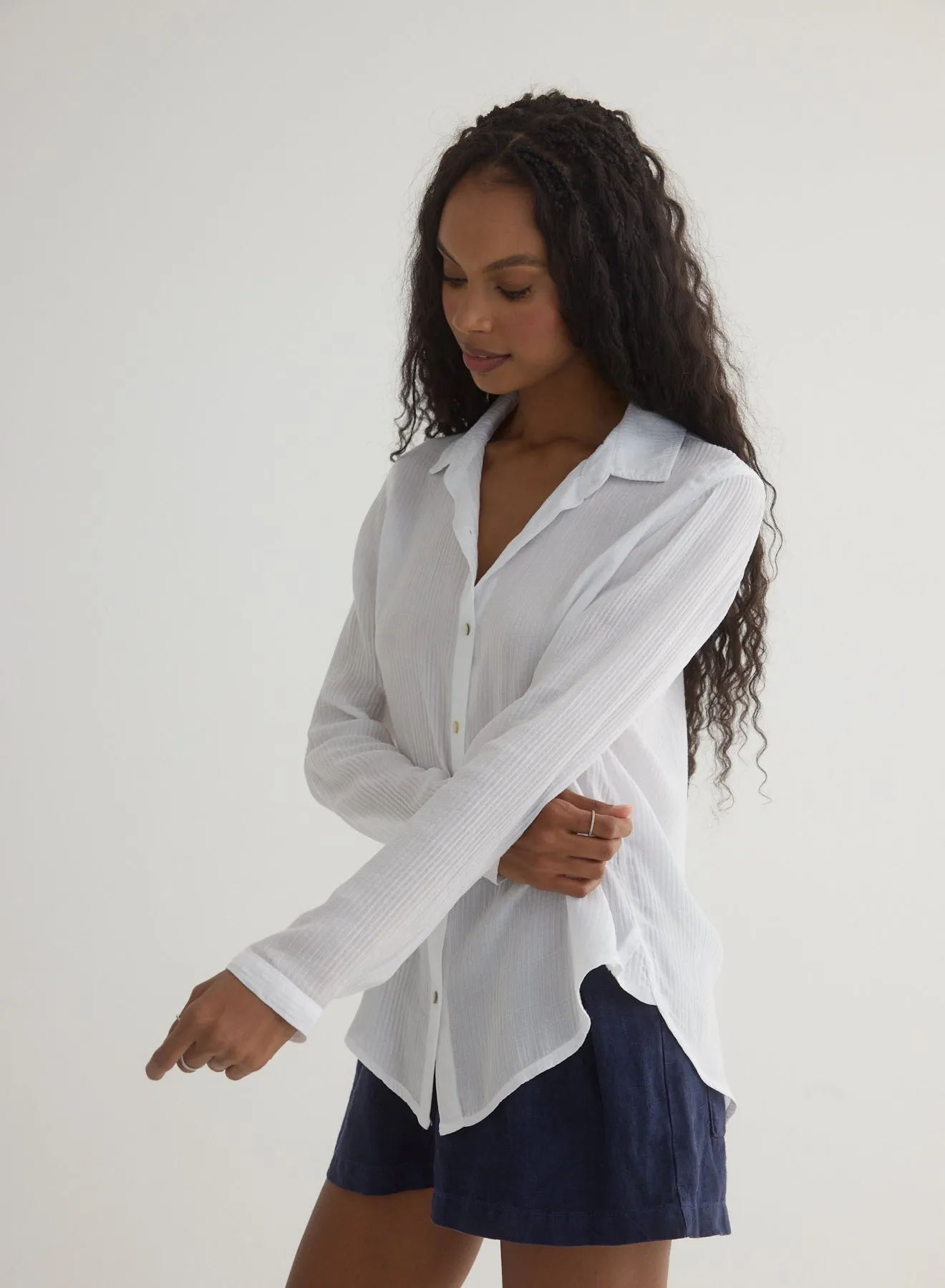 Clean Front Button Down - White sold by Bella Dahl product image thumbnail 3