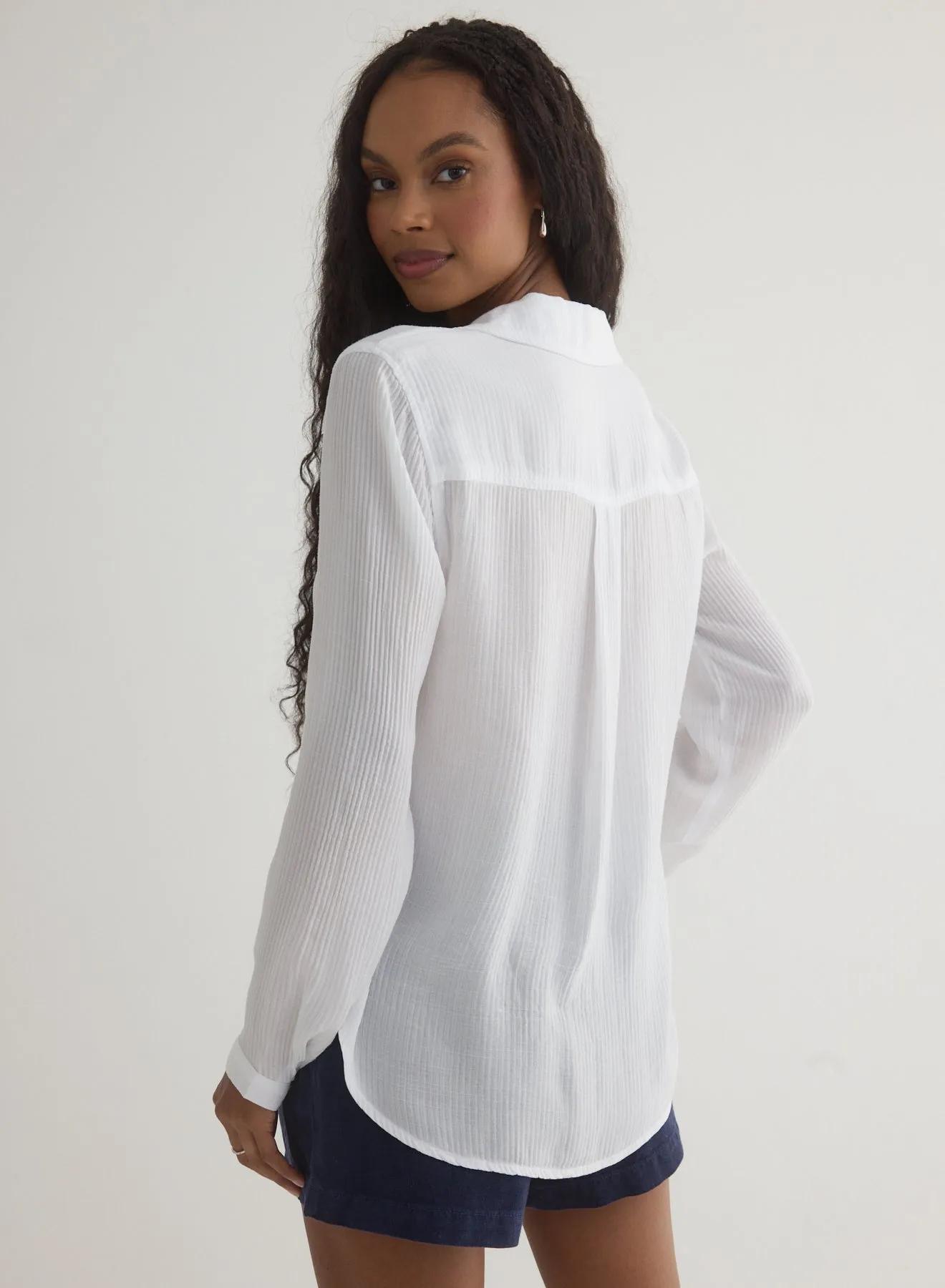 Clean Front Button Down - White sold by Bella Dahl product image thumbnail 4