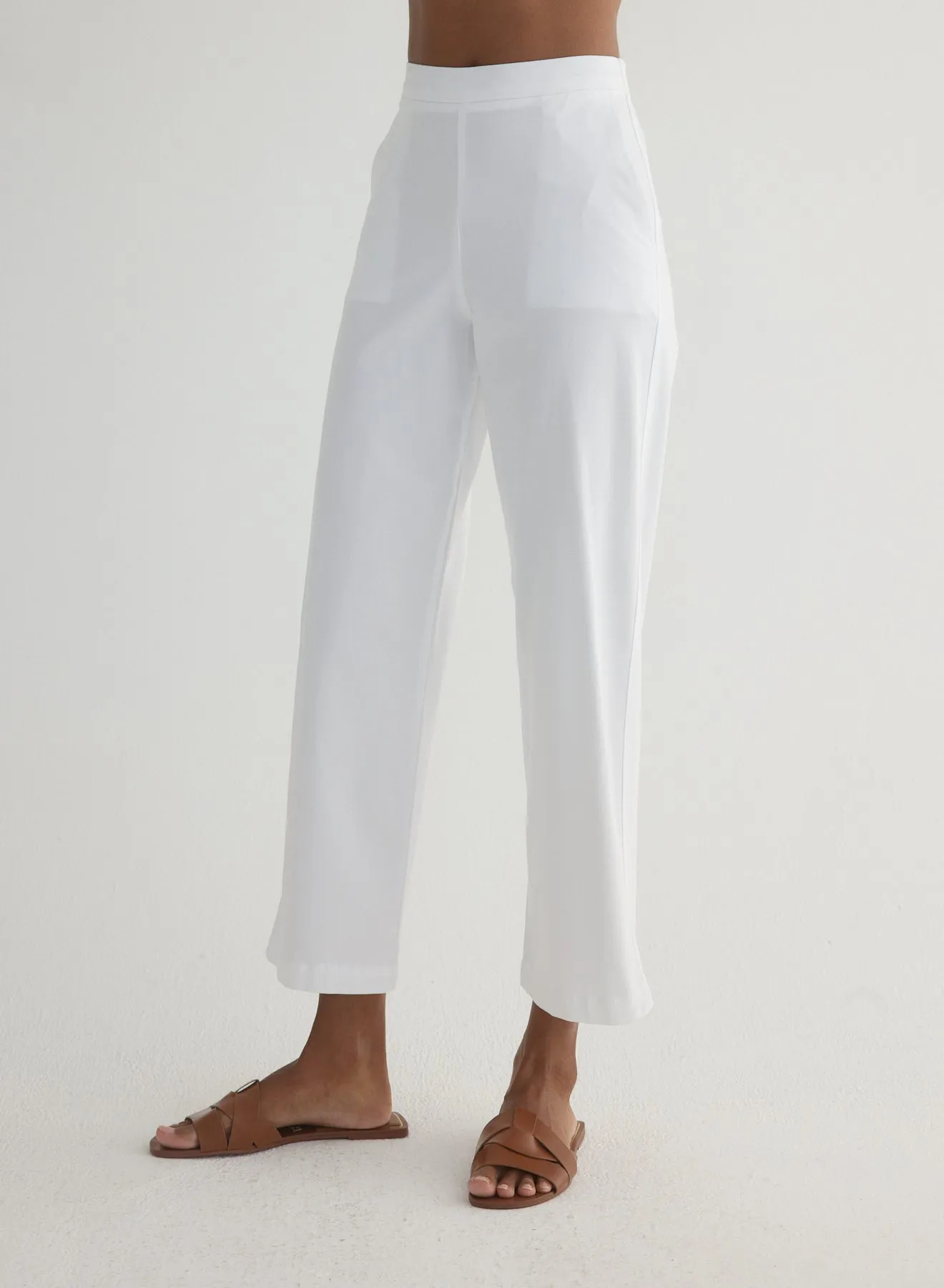 Catalina Clean Front Wide Leg Crop - White sold by Bella Dahl product image thumbnail 3
