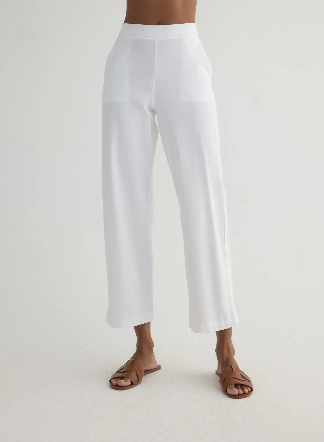 Catalina Clean Front Wide Leg Crop - White sold by Bella Dahl product image thumbnail 2