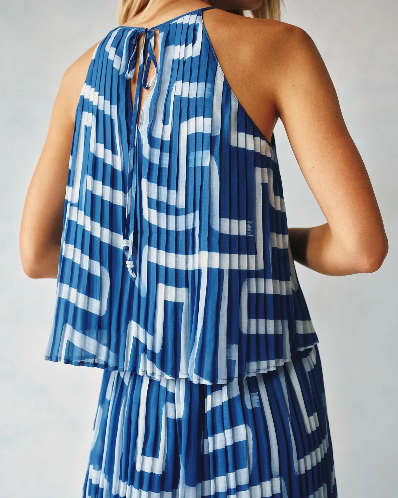 Pleated Halter Top - Coastal Line Print sold by Bella Dahl product image thumbnail 2