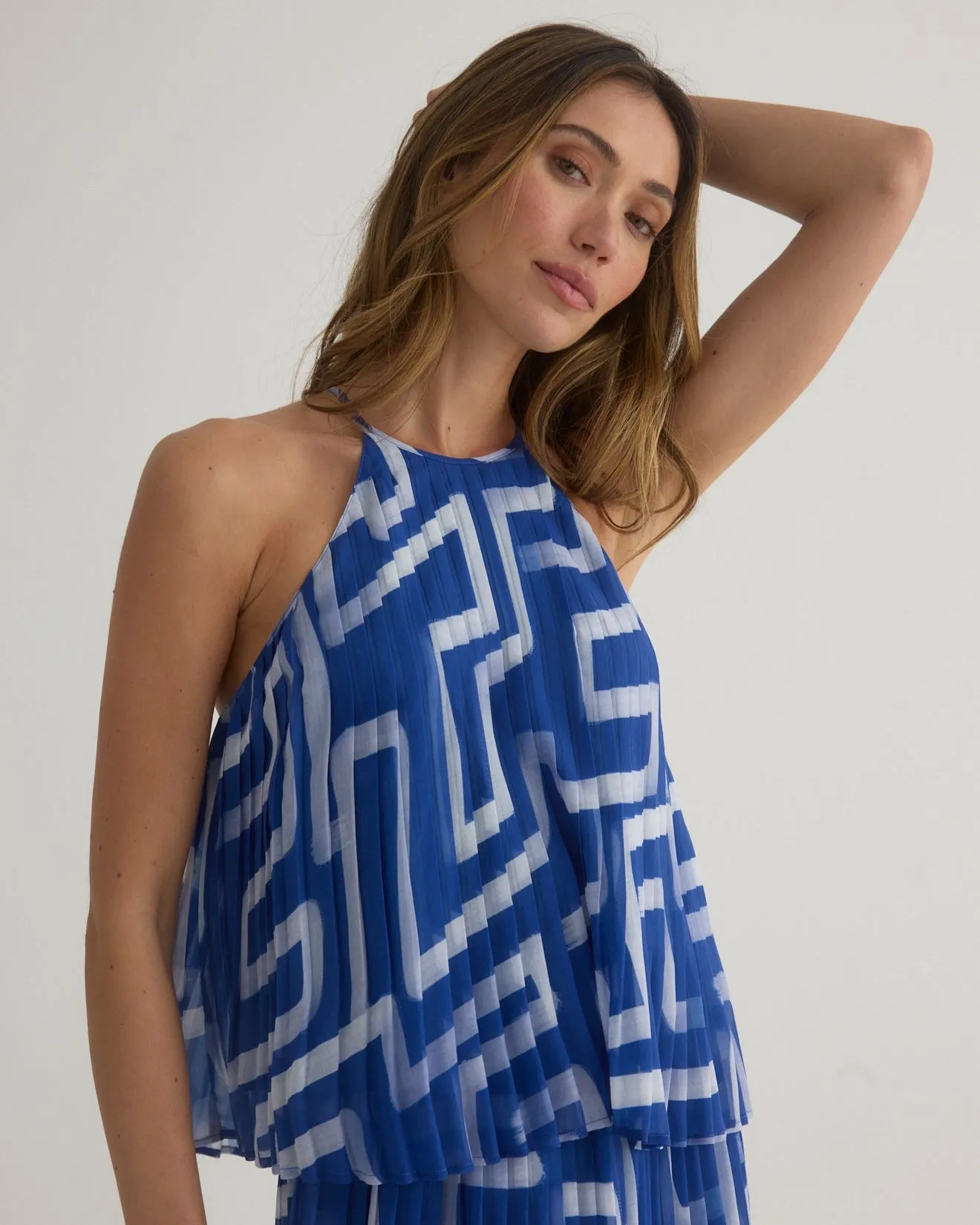 Pleated Halter Top - Coastal Line Print sold by Bella Dahl product image thumbnail 3