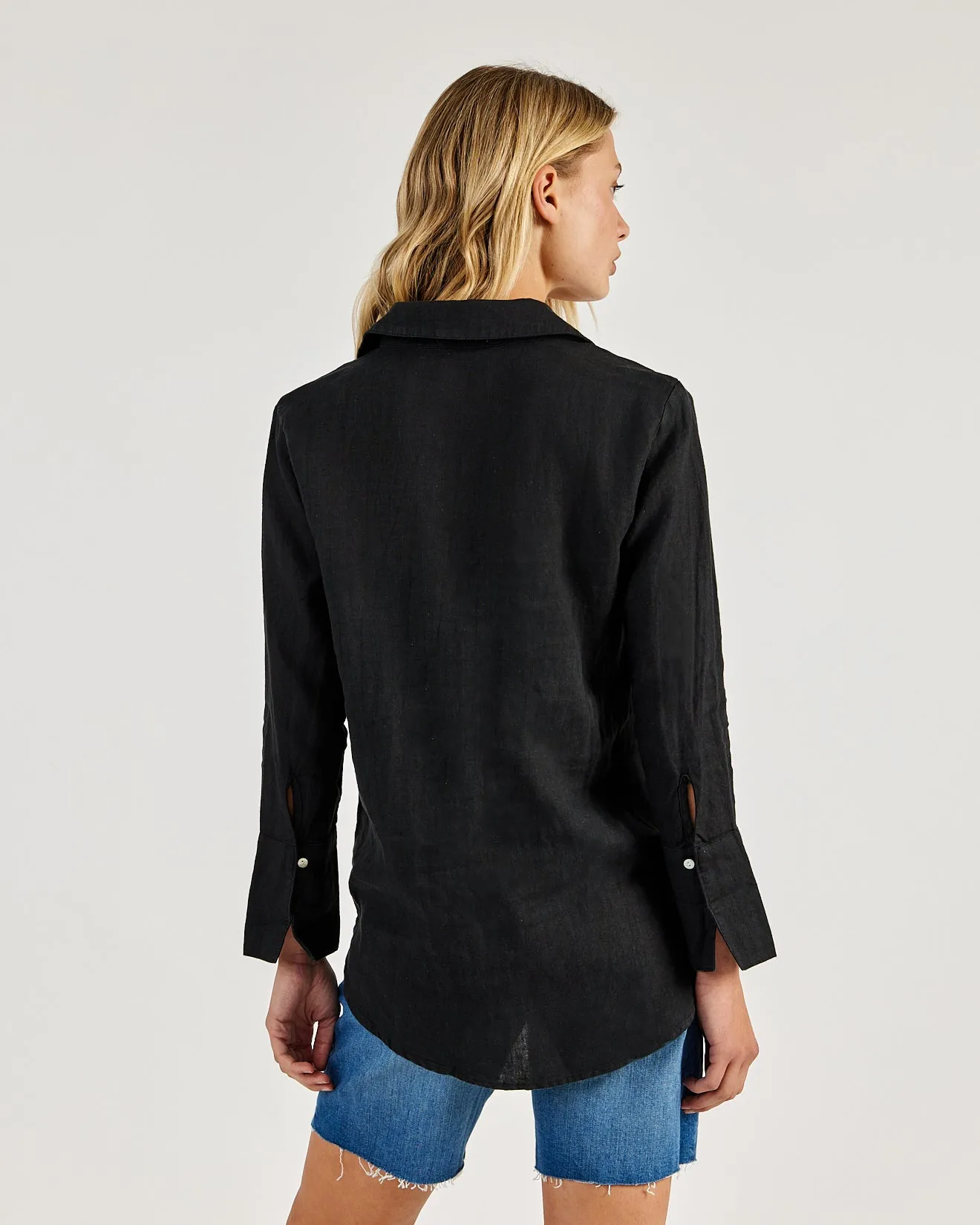 Linen Tie Neck Tunic - Black sold by Bella Dahl product image thumbnail 5