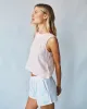 Linen Sleeveless Button Back Top - Pastel Pink sold by Bella Dahl