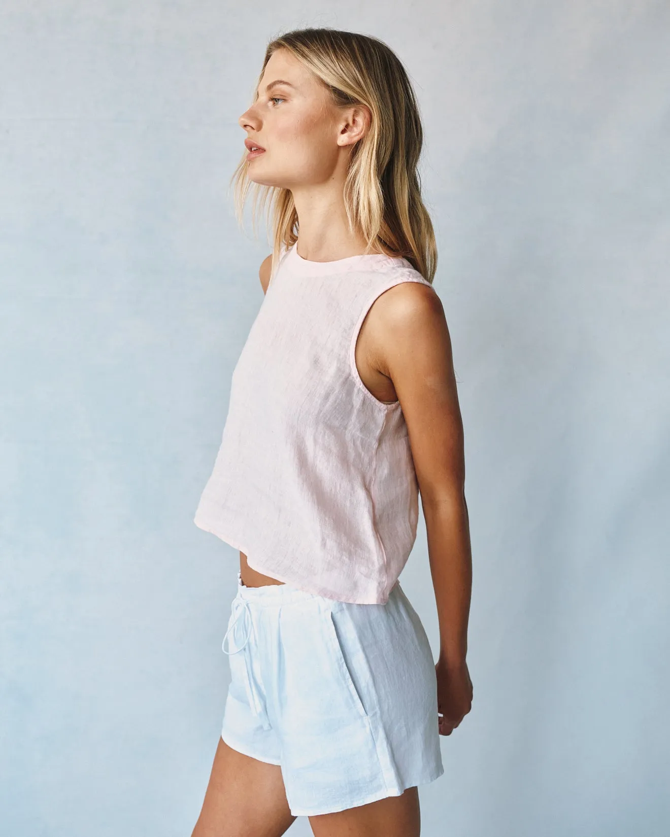 Linen Sleeveless Button Back Top - Pastel Pink sold by Bella Dahl product image thumbnail 3