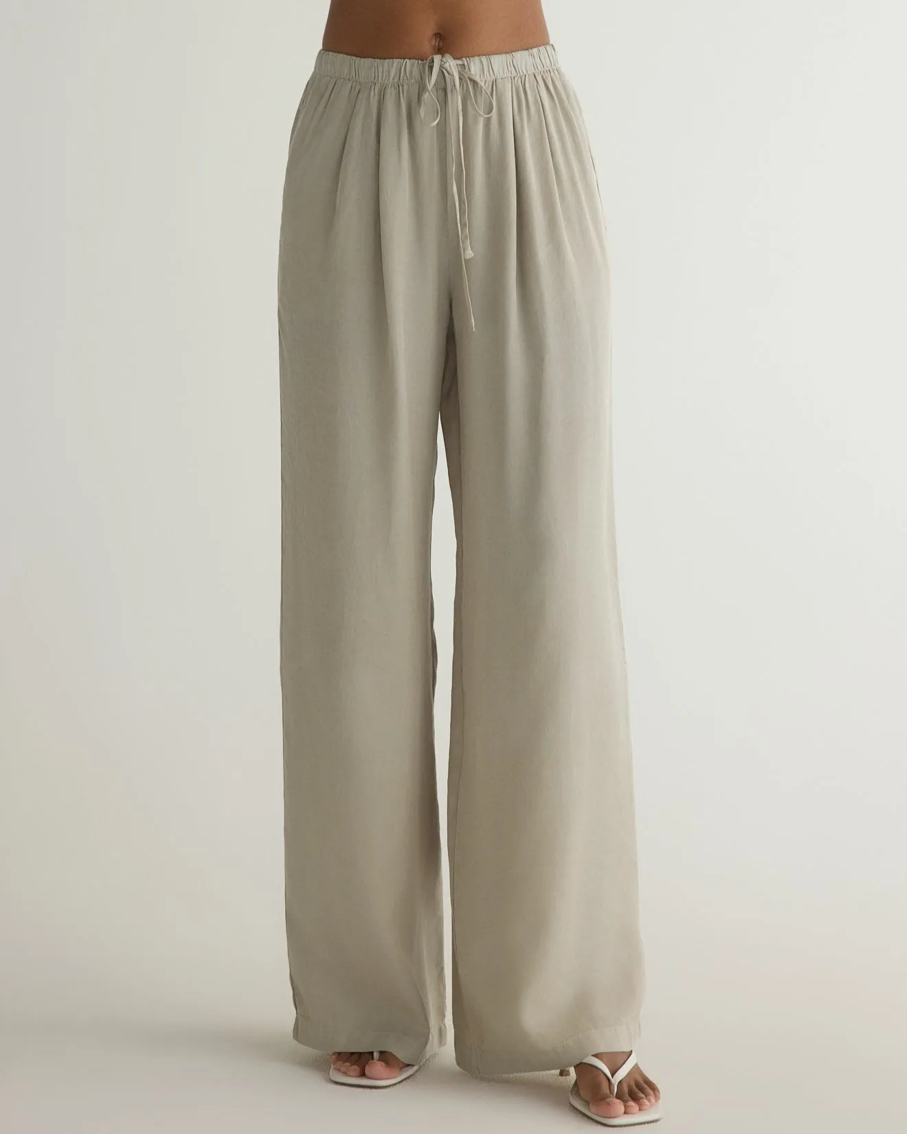 Wide Leg Pleated Pant - Foggy Coast sold by Bella Dahl