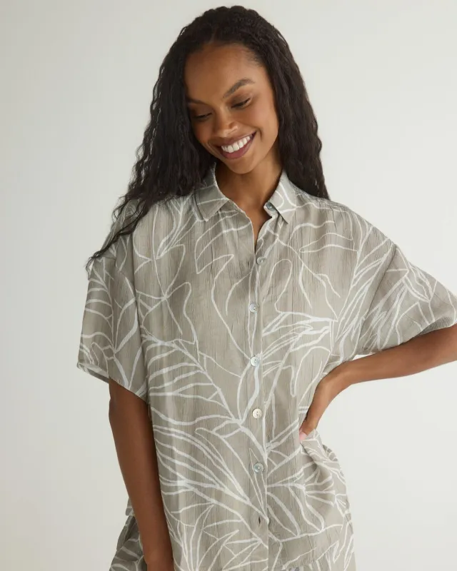 Oversized Short Sleeve Shirt - Tropical Print sold by Bella Dahl