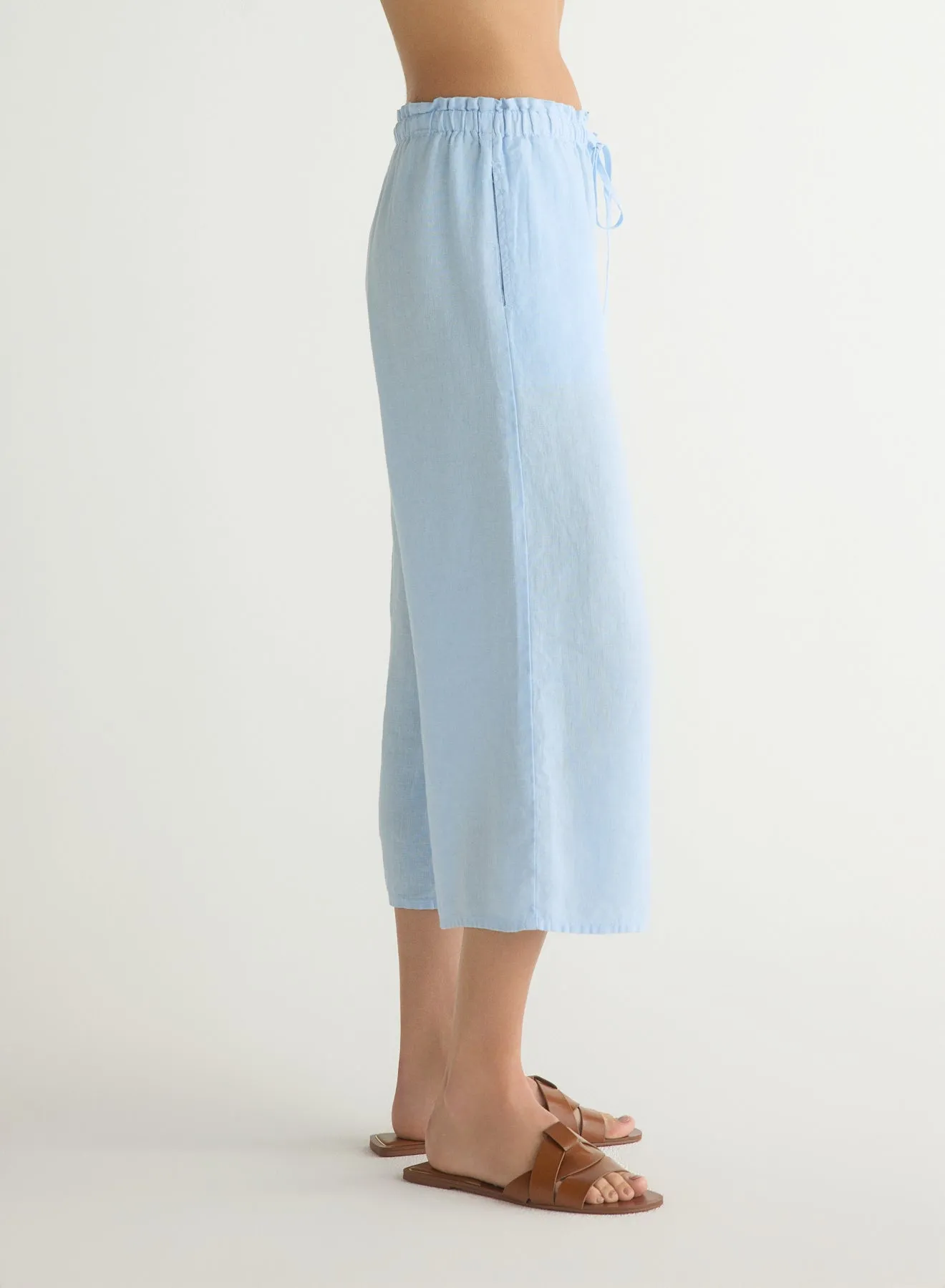 Ruffle Waist Wide Leg Crop - Blue Periwinkle sold by Bella Dahl product image thumbnail 3