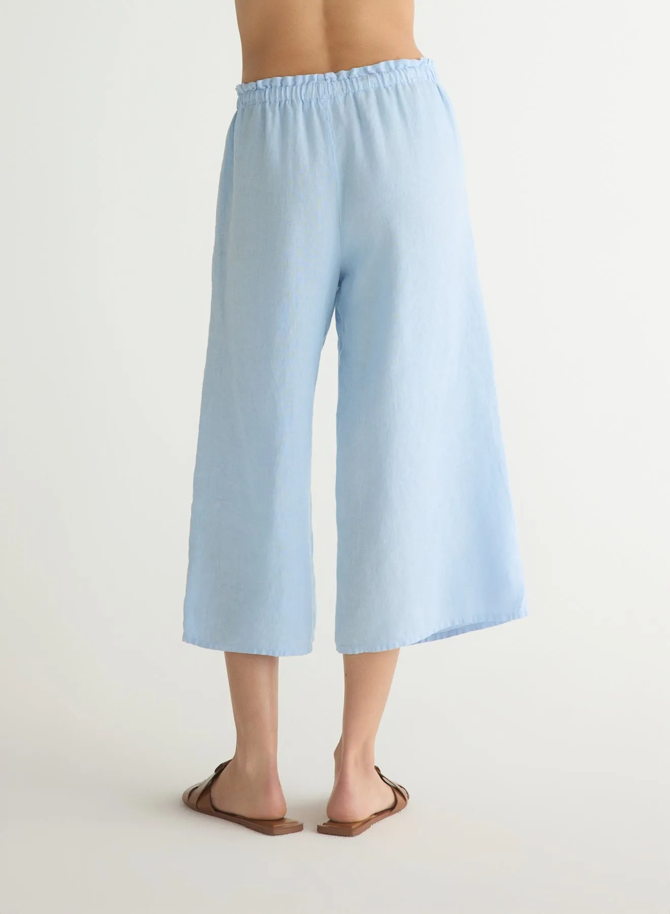 Ruffle Waist Wide Leg Crop - Blue Periwinkle sold by Bella Dahl product image thumbnail 4