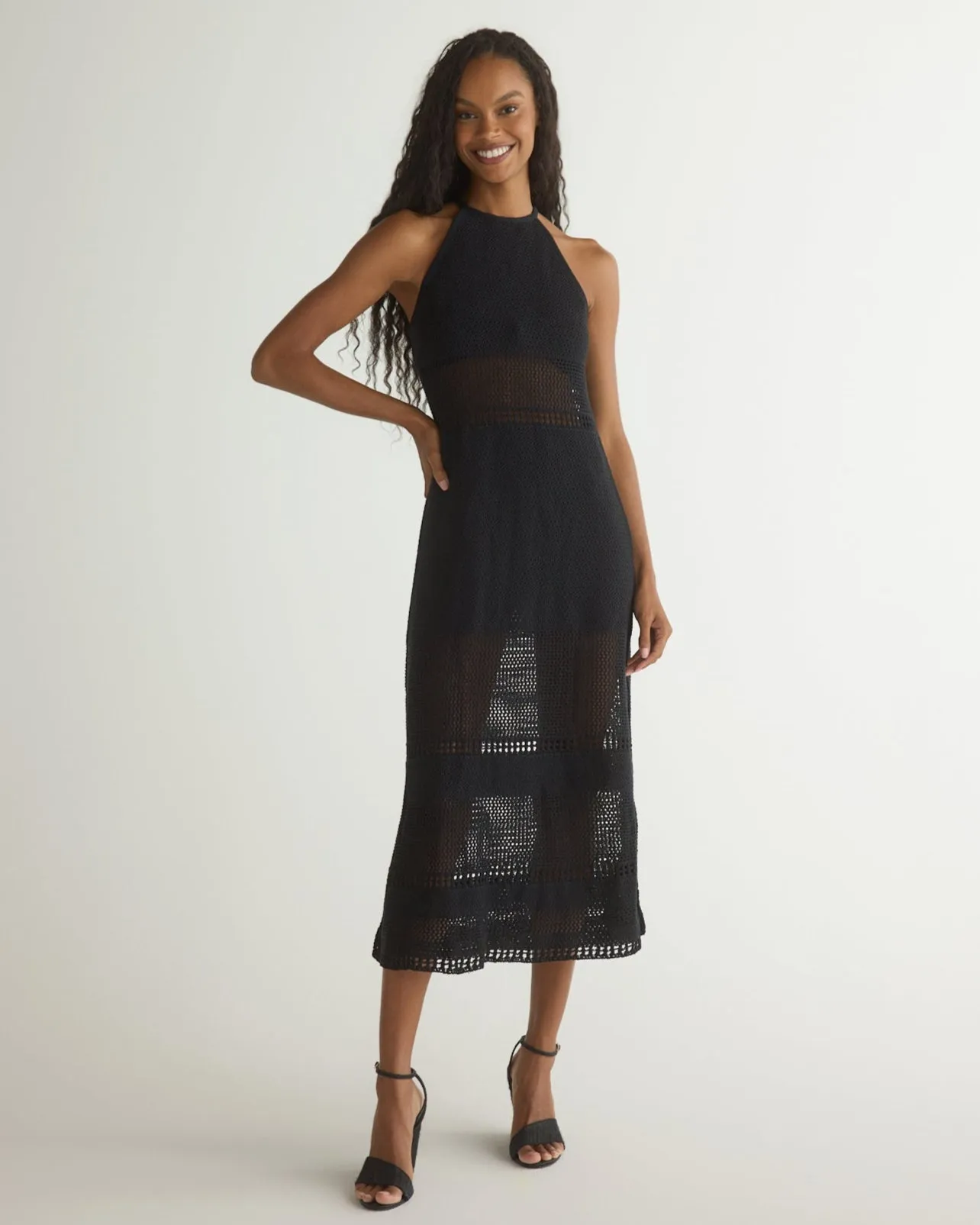 Halter Midi Crochet Dress - Black sold by Bella Dahl product image thumbnail 2