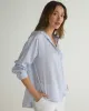 Oversized Split Back Button Down - Provence Peri Stripe sold by Bella Dahl