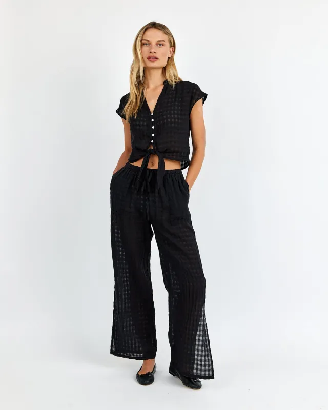 Side Slit Beach Pant - Black sold by Bella Dahl