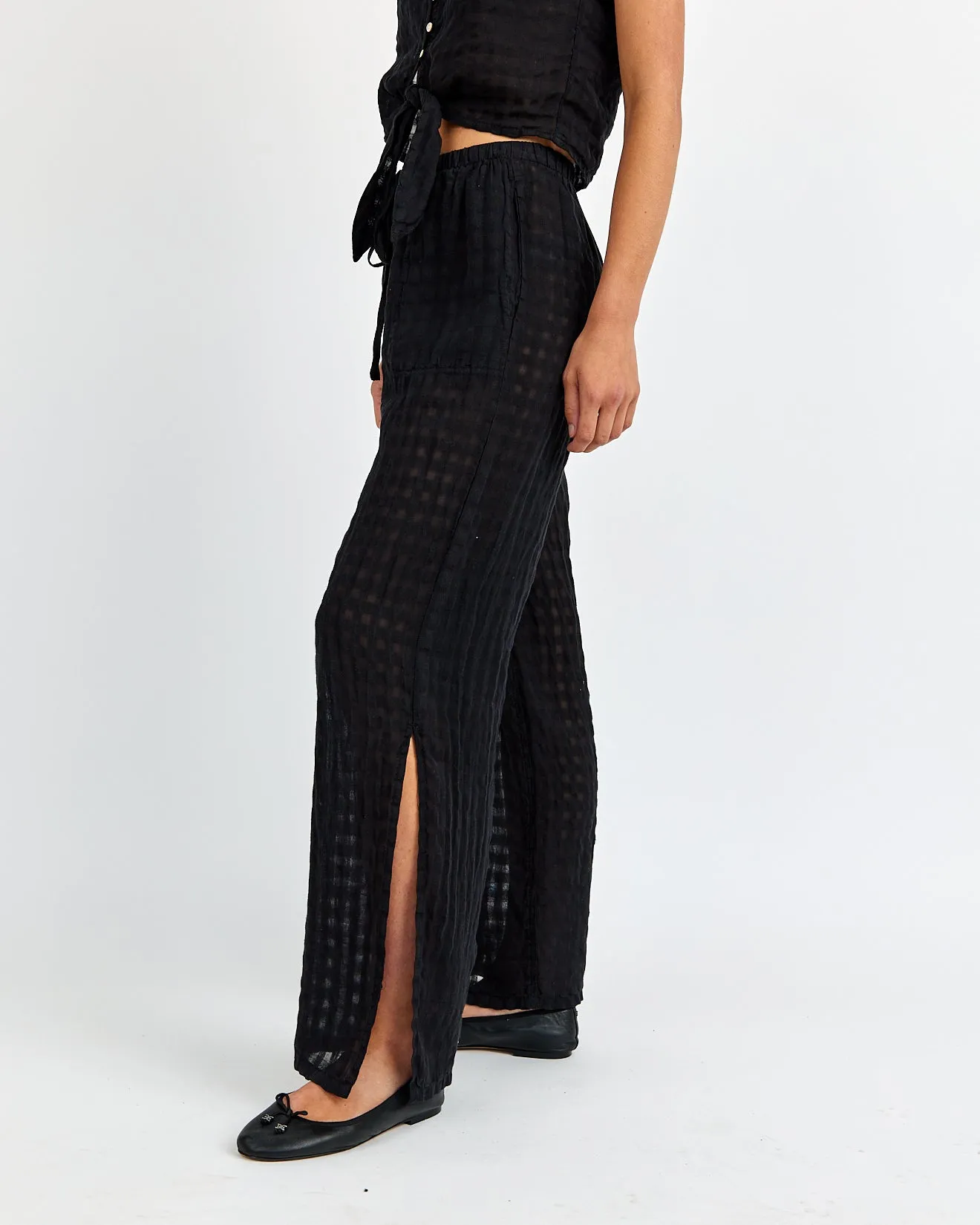 Side Slit Beach Pant - Black sold by Bella Dahl product image thumbnail 3