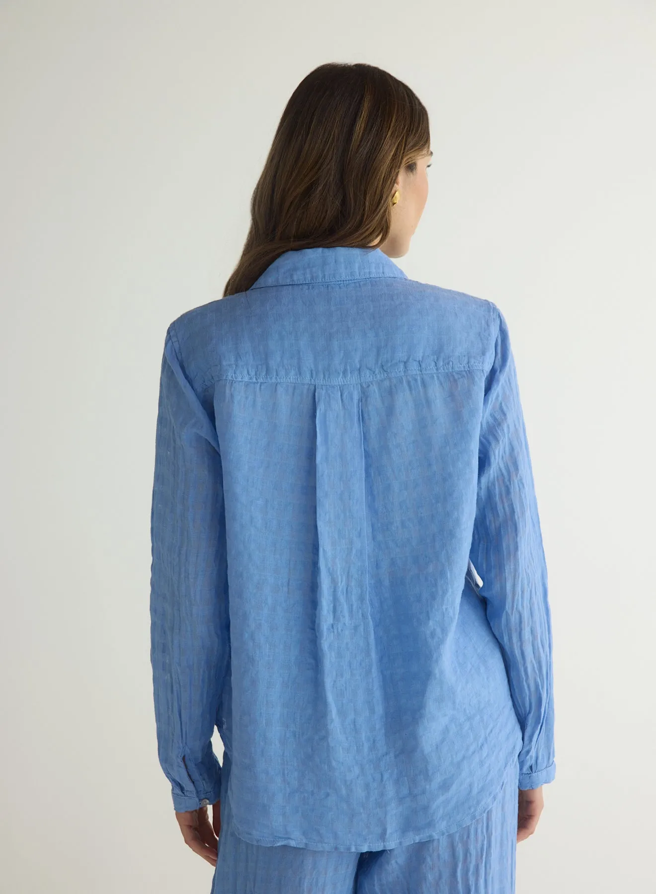 Clean Front Button Down - Riviera Blue sold by Bella Dahl product image thumbnail 5