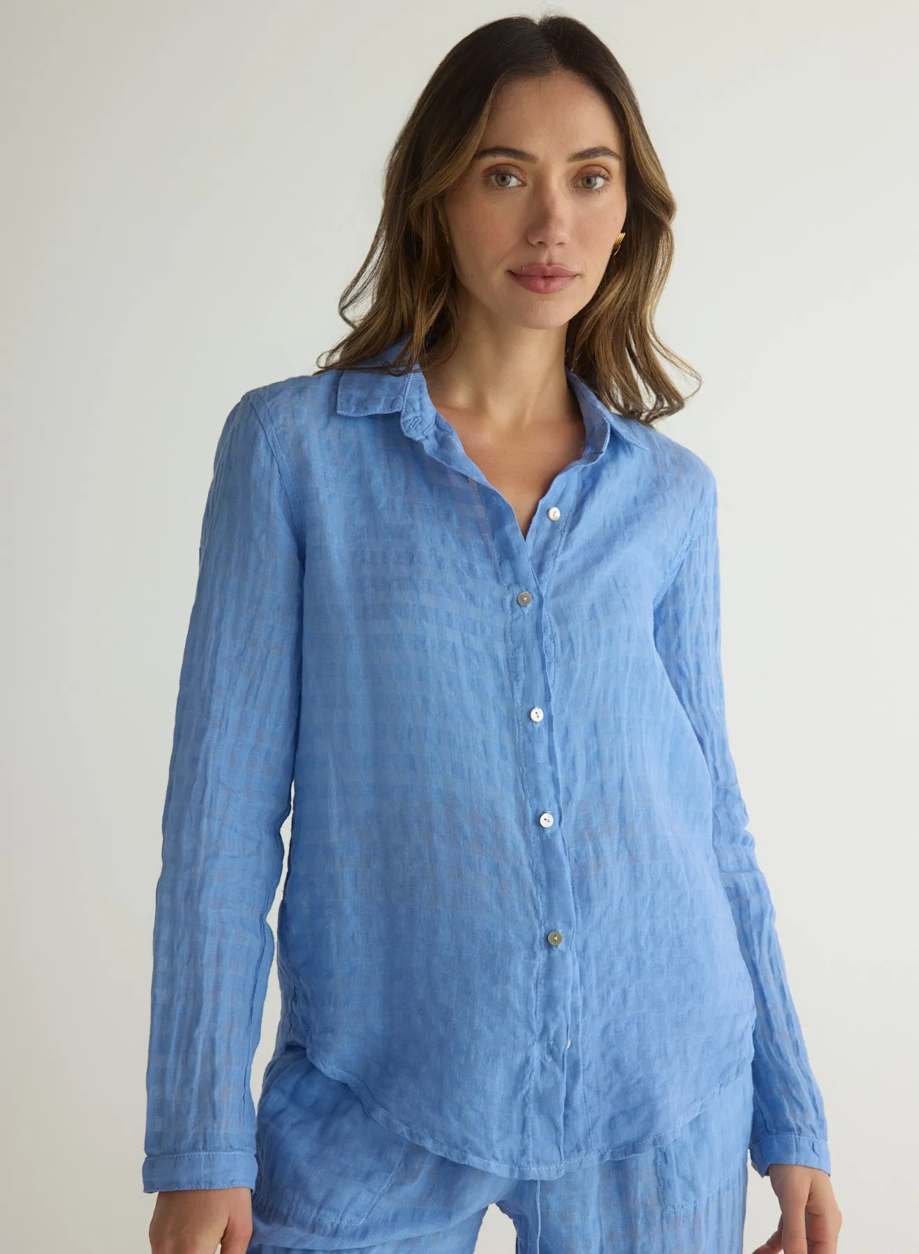 Clean Front Button Down - Riviera Blue sold by Bella Dahl product image thumbnail 2