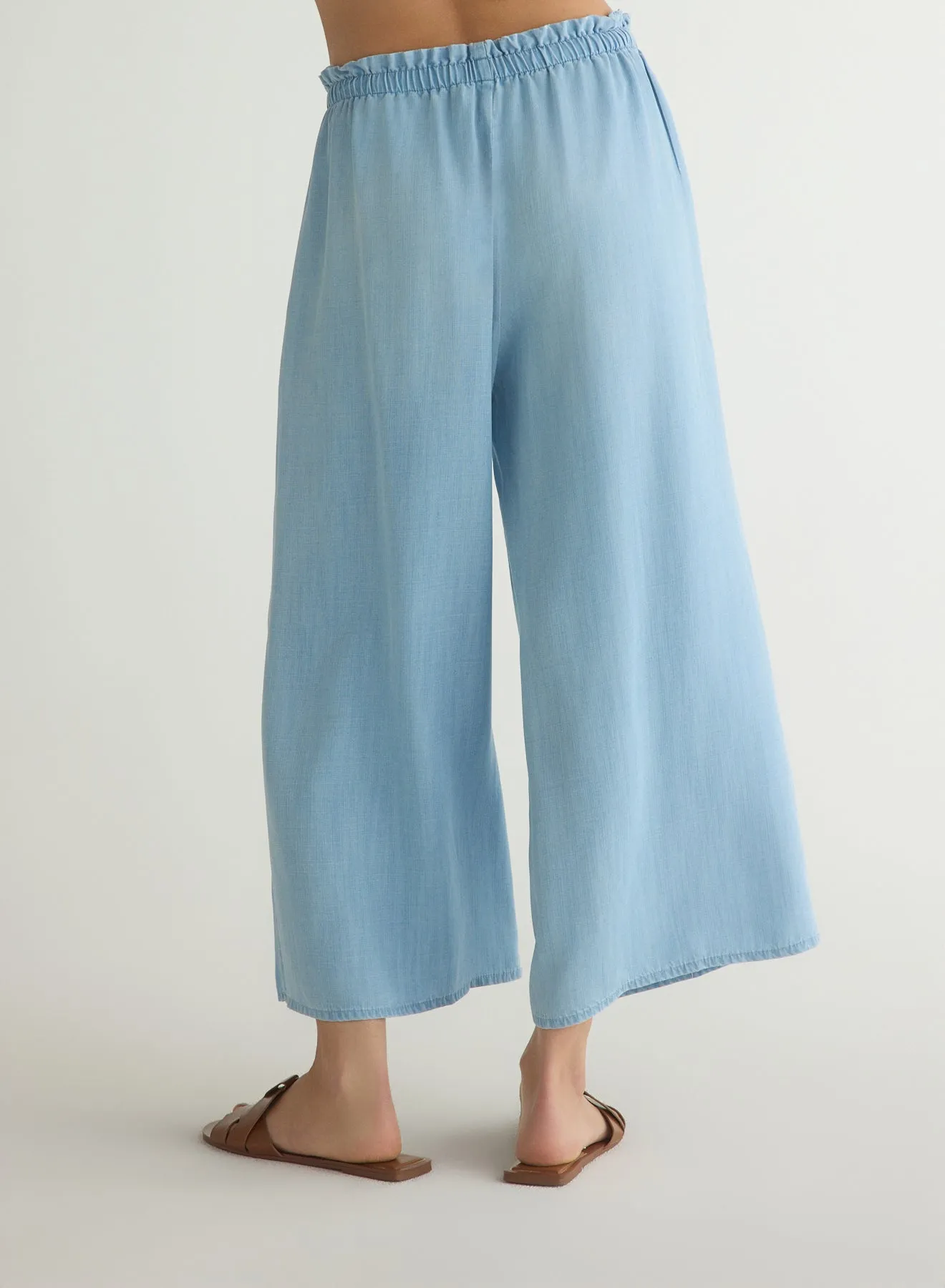 Ruffle Waist Wide Leg Crop - Light Riviera Wash sold by Bella Dahl product image thumbnail 5