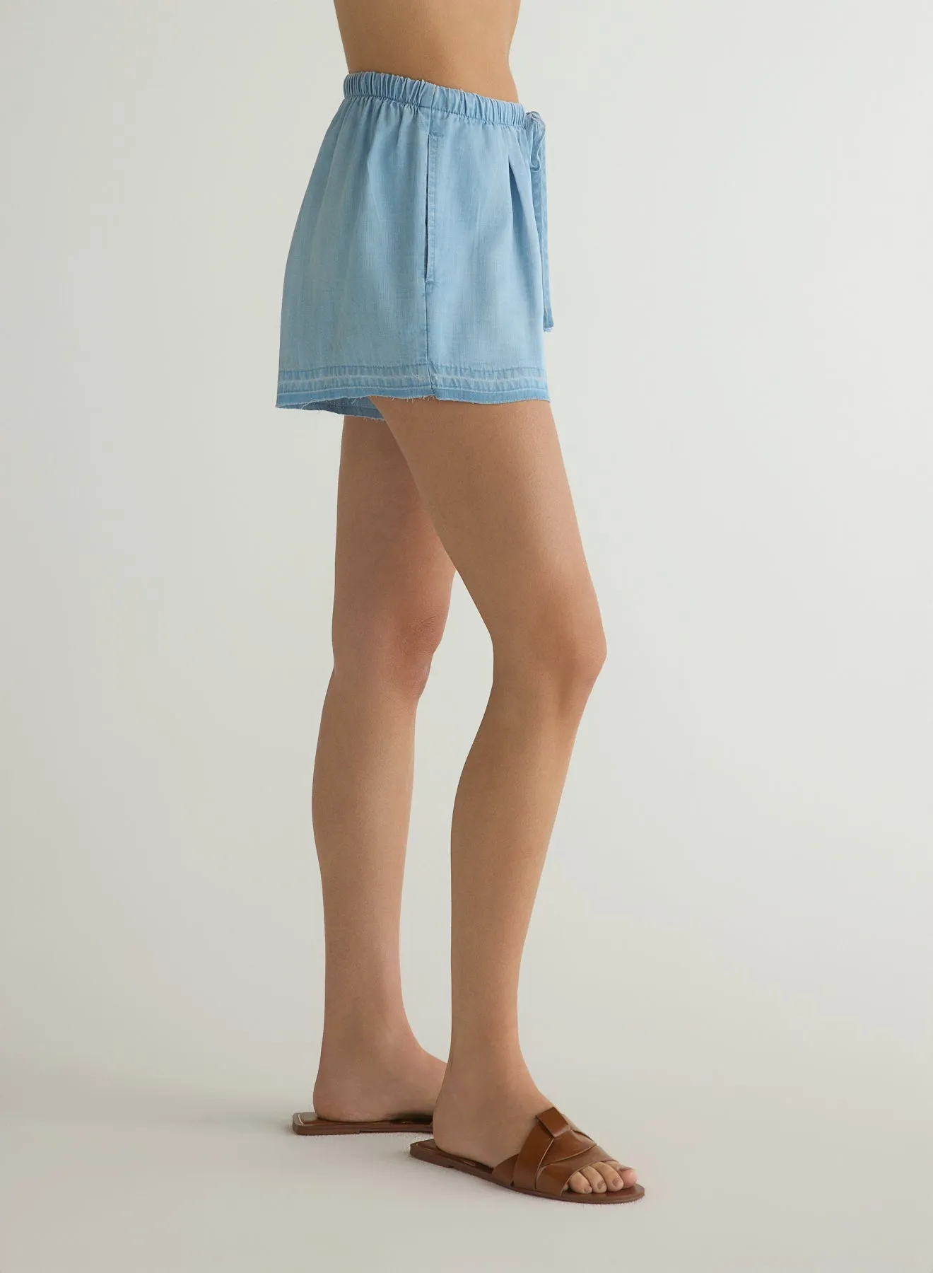 Ruffle Waist Short With Release Hem - Light Riviera Wash sold by Bella Dahl product image thumbnail 3