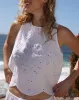 Eyelet Embroidered Tank - White sold by Bella Dahl