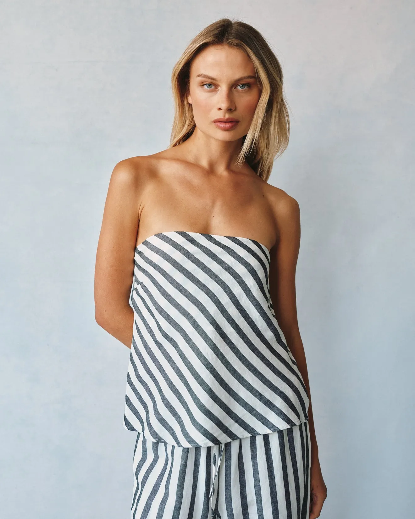 Bias Strapless Top - Saint Tropez Stripe sold by Bella Dahl