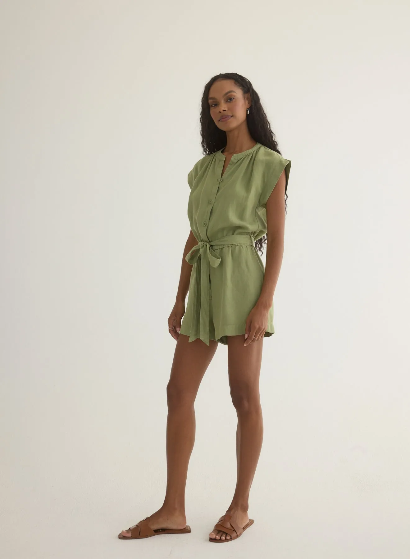 Split Detail Romper - Summer Moss sold by Bella Dahl product image thumbnail 2