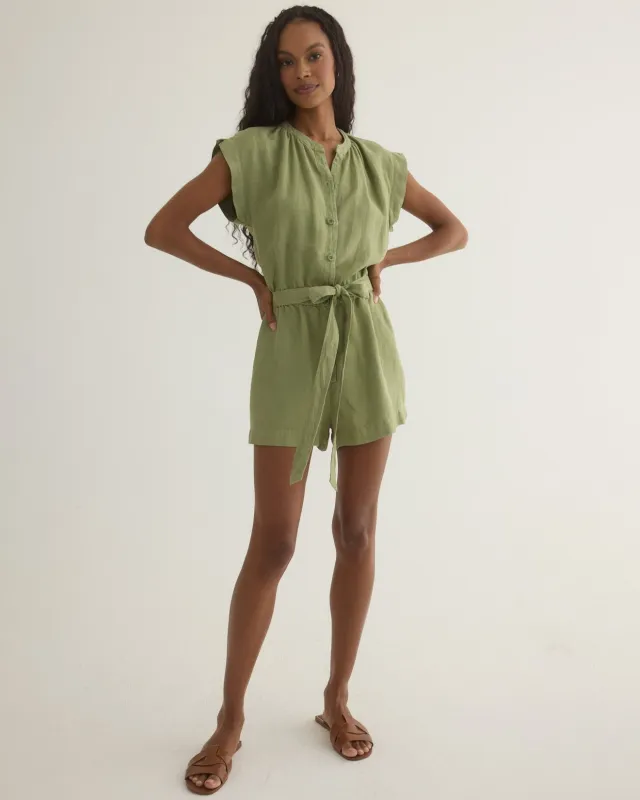 Split Detail Romper - Summer Moss made by Bella Dahl