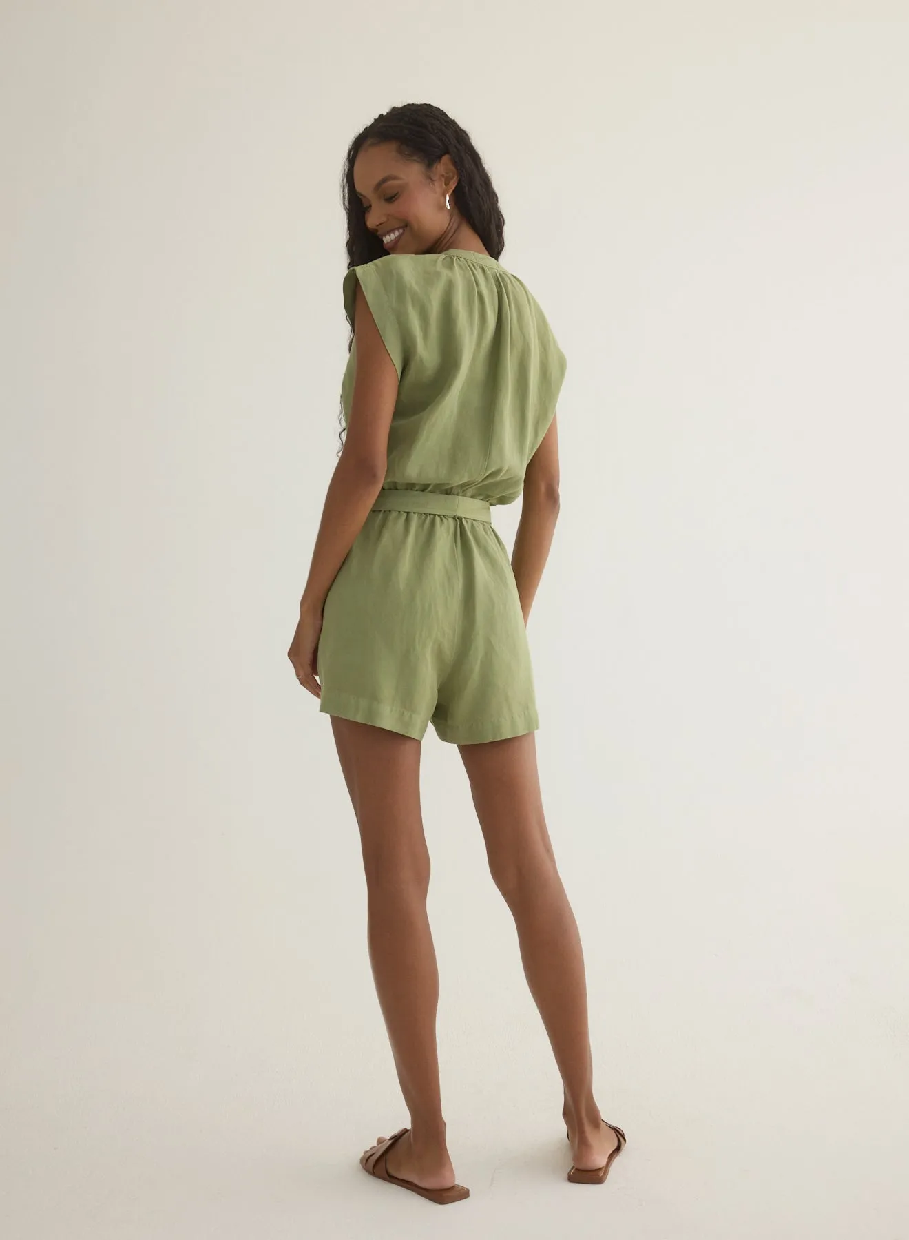 Split Detail Romper - Summer Moss sold by Bella Dahl product image thumbnail 3