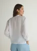 3/4 Sleeve Tie Neck Blouse - White sold by Bella Dahl