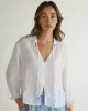 3/4 Sleeve Tie Neck Blouse - White sold by Bella Dahl
