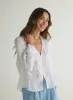 3/4 Sleeve Tie Neck Blouse - White sold by Bella Dahl