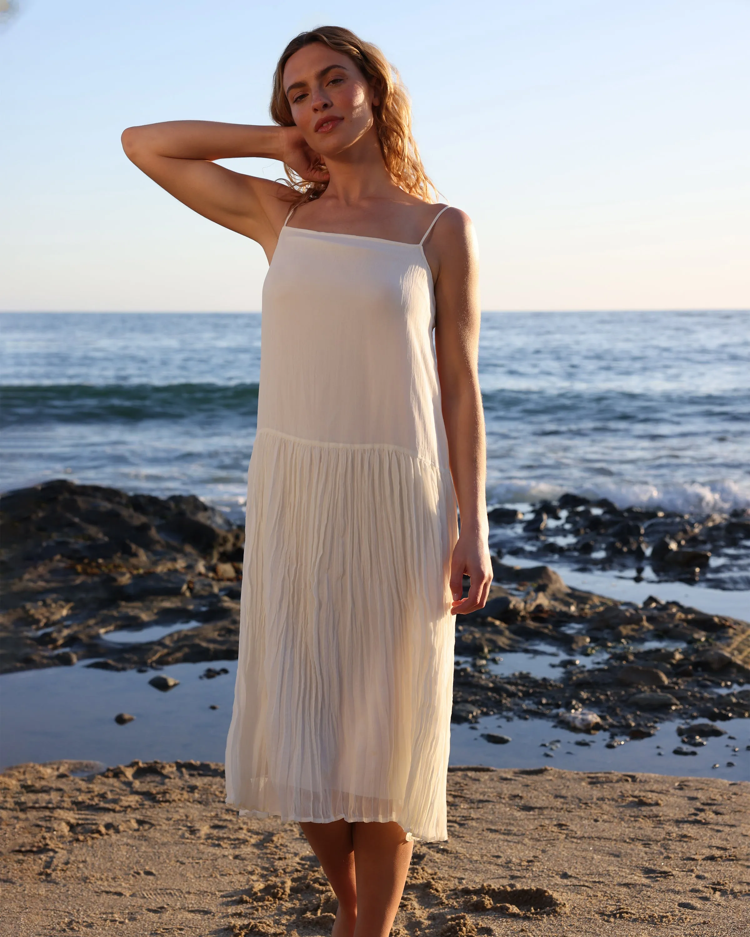 Drop Waist Midi Dress - French Ivory sold by Bella Dahl