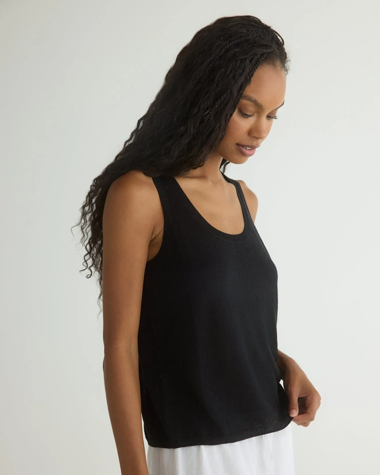 Sleeveless Scoop Neck Knit Top - Black sold by Bella Dahl product image thumbnail 2