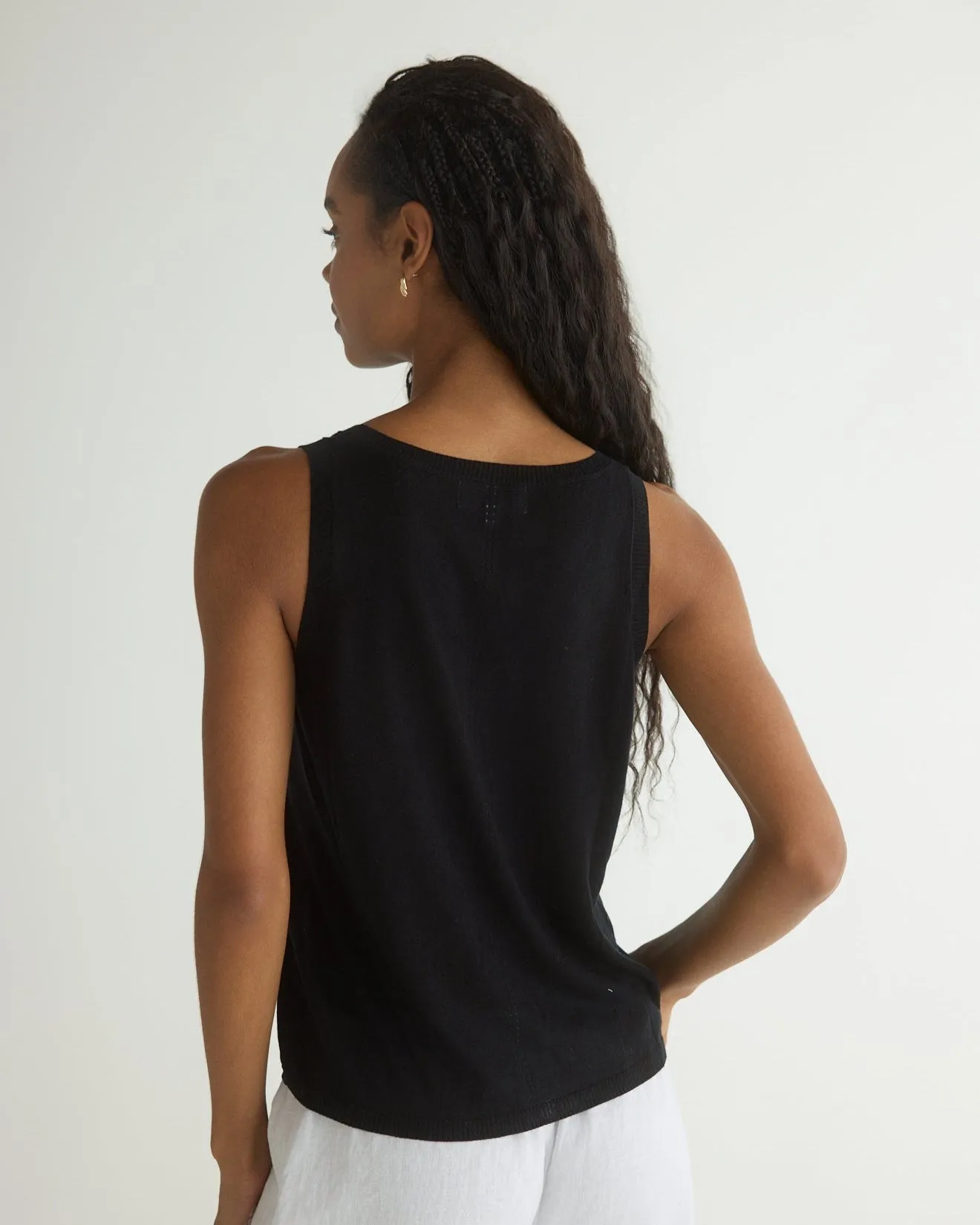 Sleeveless Scoop Neck Knit Top - Black sold by Bella Dahl product image thumbnail 3