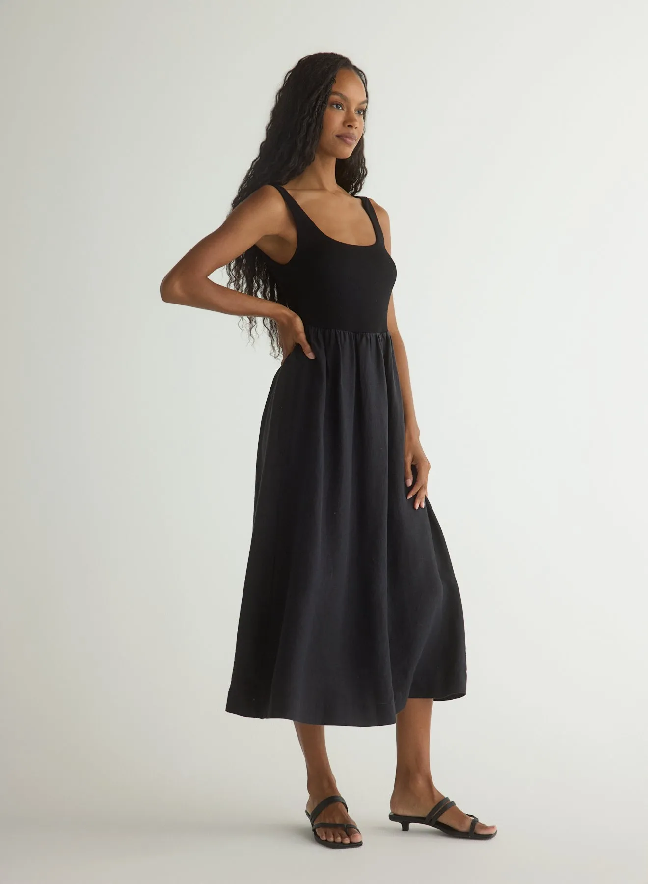 Sleeveless Knit Combo Dress - Black sold by Bella Dahl product image thumbnail 2