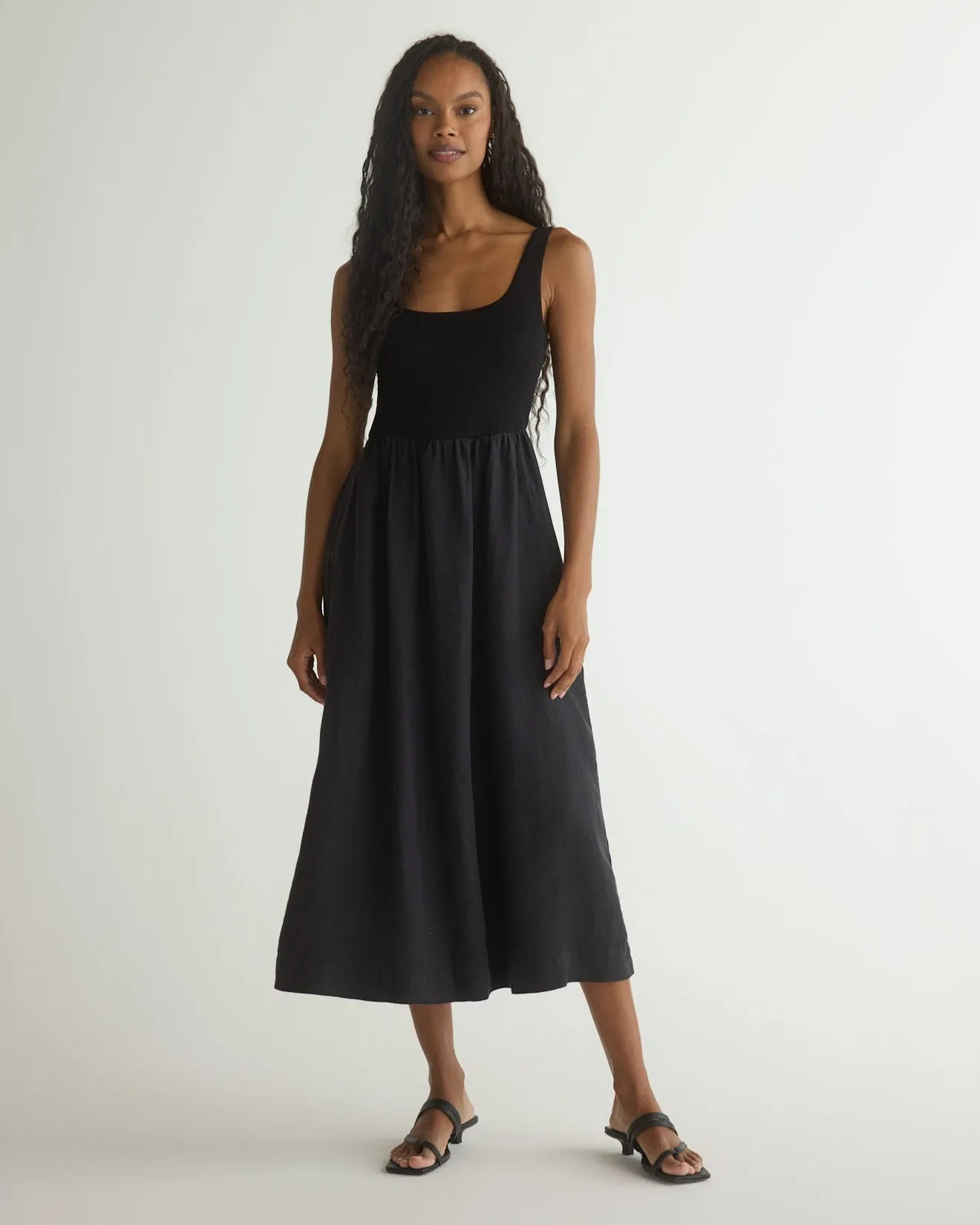 Sleeveless Knit Combo Dress - Black sold by Bella Dahl