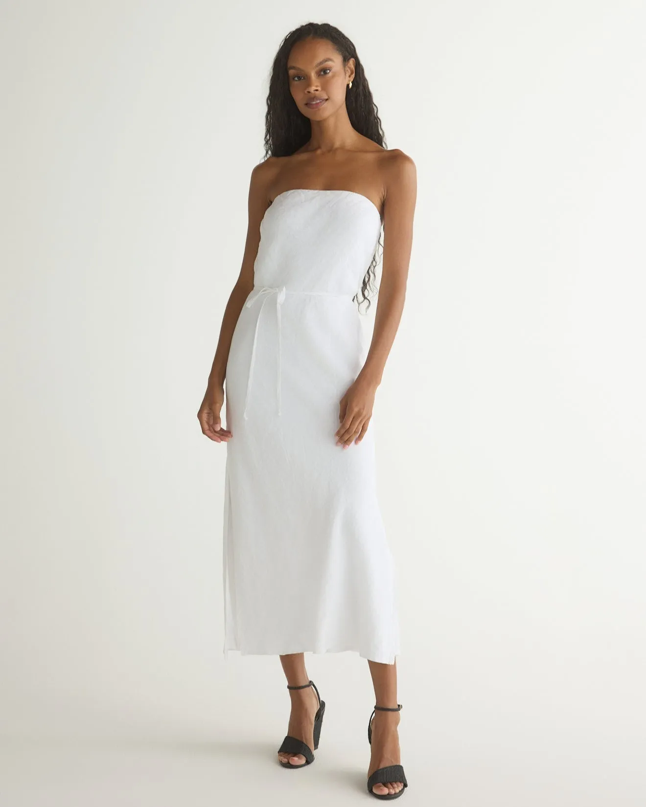 Strapless Bias Maxi Dress - White sold by Bella Dahl