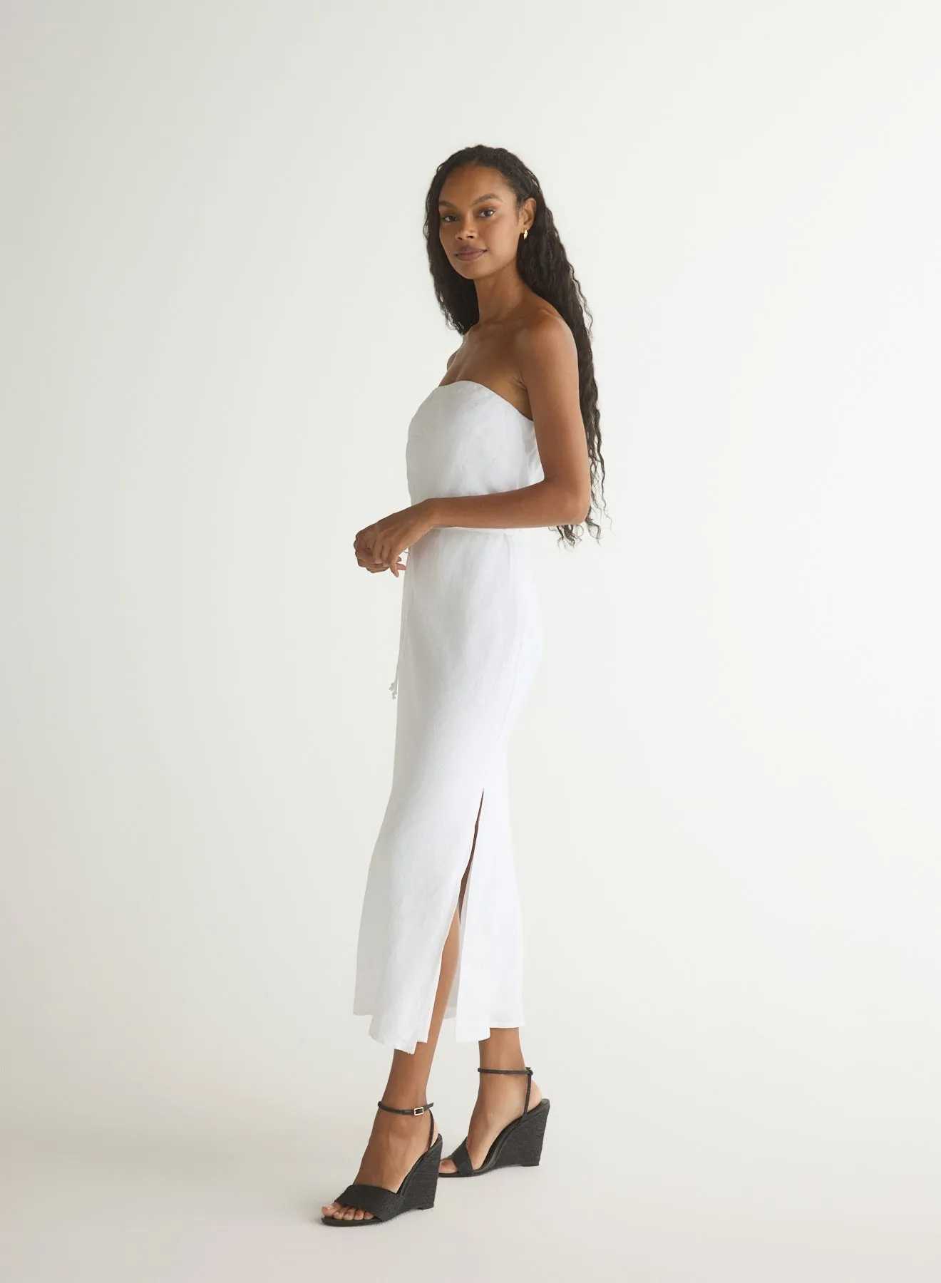 Strapless Bias Maxi Dress - White sold by Bella Dahl product image thumbnail 3