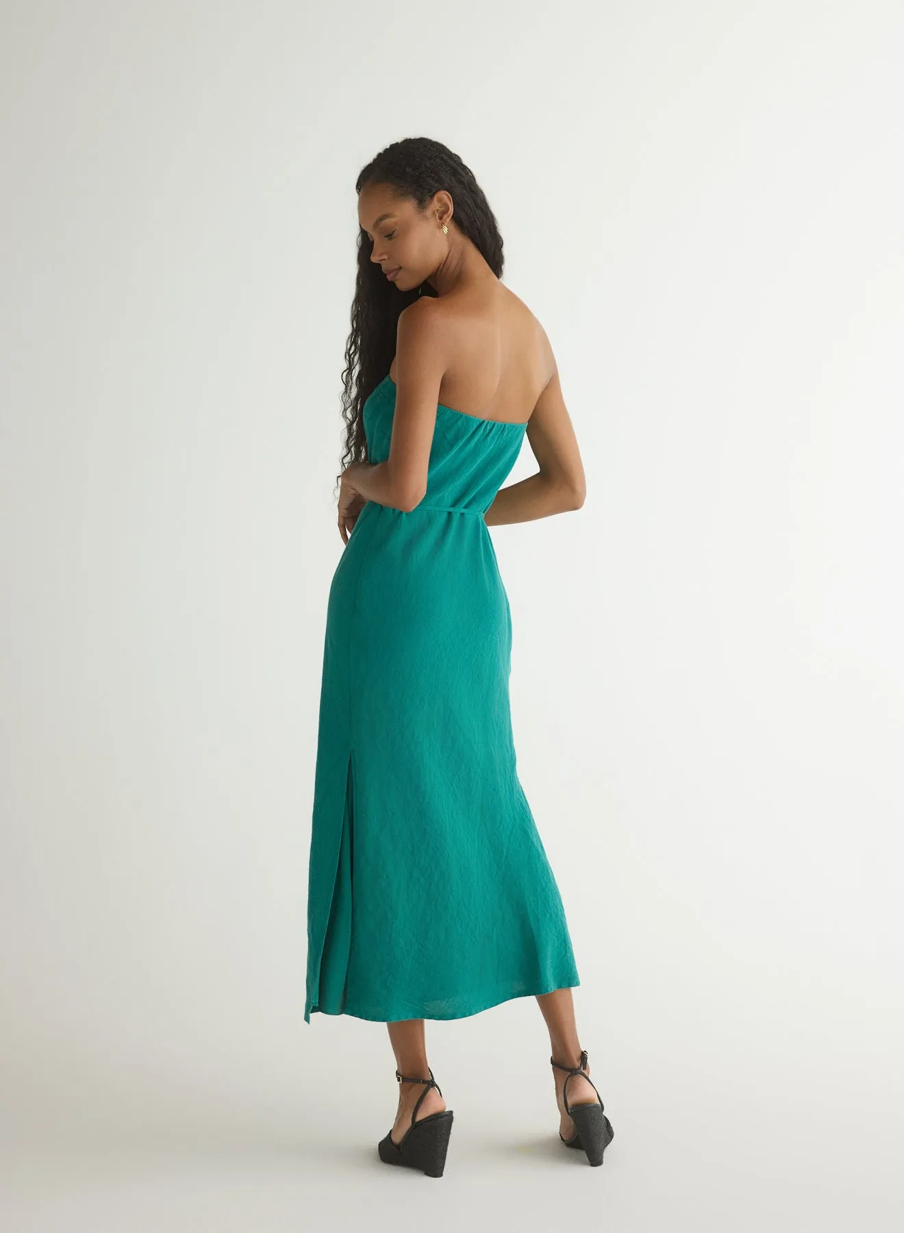Strapless Bias Maxi Dress - Teal Green sold by Bella Dahl product image thumbnail 4