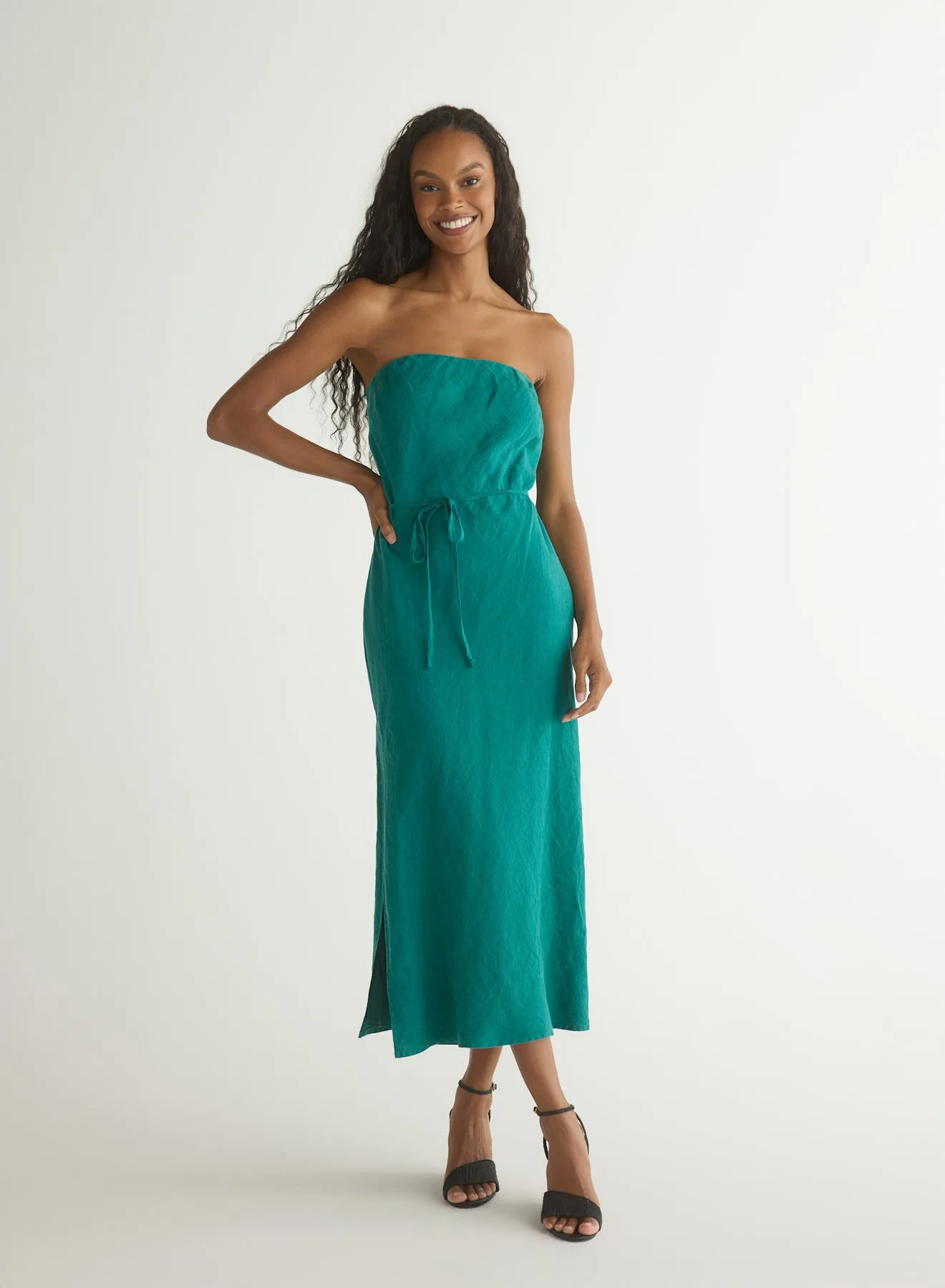 Strapless Bias Maxi Dress - Teal Green sold by Bella Dahl product image thumbnail 2